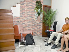 Nudist stepmom seduces and fucks stepsons friend while doing homework