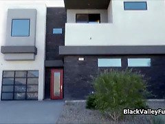 Driving instructor deep inside black coeds pussy