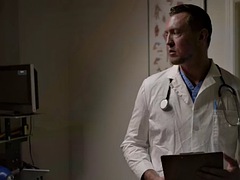 Skinny transvestite sucks doctors cock before enjoying bareback anal