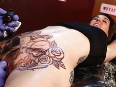 Marie Bossette gets an extreme honey pot tattoo