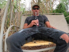 Amatéři, Velké péro, Stříkání spermatu, Masturbace, Venku, Pissing, Sólo