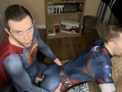 Superman Cums Inside Captain America Bareback