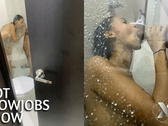 18, 아마추어, 화장실, 오랄섹스, 라티나, 거칠게, 청소년