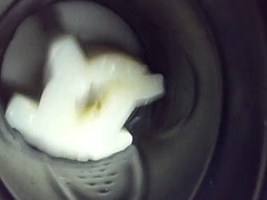 Creampie from inside view of my Fleshlight cum toy