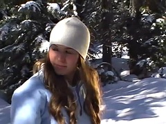 Snow angels showing the camera