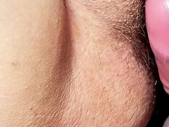 (close up) Multiple Huge Cumshots - Her Pussy Sliding and Teasing Cock