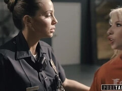 PURE TABOO Lesbian Cop Punishes Teen Caught Vandalizing