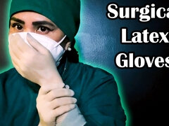 Surgical latex gloves fetish ASMR