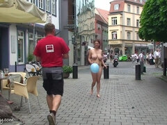 Big tits Anja Outdoor public naked