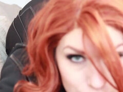 Tette grandi, Tettona, Fetish, Cuio, Masturbazione, Rossa, Solo, Tette