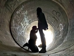 Voyeur BBC Worship Aggressive Public Blowjob