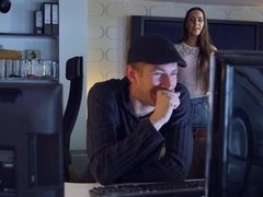 Virtual Brazzers threesome classroom fuck scene