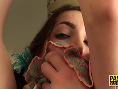 Bound submissive whipped and fucked hard