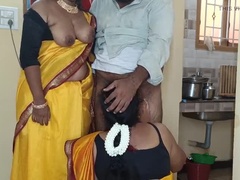 Hot Indian Threesome with Pushpa Valli and Laxi Ammu - Blowjob, Maid, Hairy Fucking in 4K