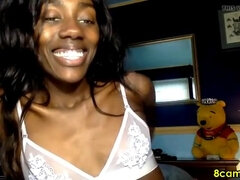 hot black ebony babe fingering her pussy