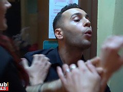 Asian Teen Swallows Stripper�s Cum in Public Bathroom