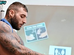 Dirty gay enjoys sucking b4 studs cock and jerking off hard