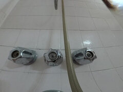 素人, 浴室, 巨大クリトリス, デカパイ, ディルド, シーメール, 一人, バイブレーター