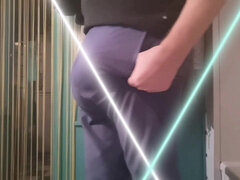 Bulging in my uniform pants, daily bulging