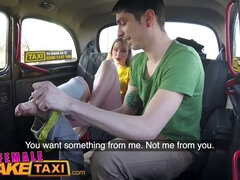 Female Fake Taxi Shy cheating boyfriend fucks blonde cab driver on backseat