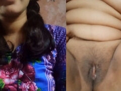 Beautiful Horny Girl with Blue Dress - Stunning Bhabi Fingering Her Tight Pussy - Bangla Talking