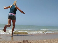 Sexy Lexy Swimming Nude in the Sea on the Beach, Flirting, Posing, Playing with Water and Enjoying Sun&sea!