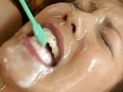 Arika Takarano - Bukkake Semen Toothpaste!