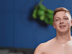 Buff stud in solo masturbation jerks off his big cock