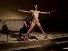 緊縛, ディルド, 電気, 顔面騎乗, レズビアン, 苦痛, オマンコ, 奴隷