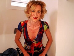 Blondine, Beskidt snak, Ældre kvinde, Mager, Bryster