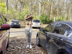 Amatør, Brunette, Bil, Udendørs, Offentlig