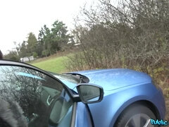 Amador amadora, Peitos grandes, Negroa, Boquete, Britânico, Jato de porra, Ao ar livre cartaz de rua outdoor, Piercing