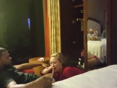 Enthousiasteling, Blond, Pijpbeurt, Man die toekijkt, Groep, Ondergoed, Trio, Vrouw