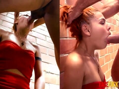 フェラチオ, チン, Hd, 赤毛, ティーン, オッパイの