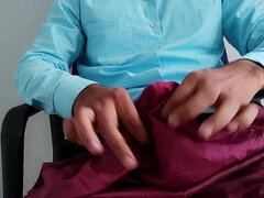 Satin silk handjob porn - Dick head rub with satin silky pink salwar fabric of neighbour chachi 11
