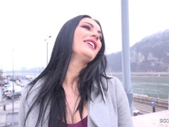 GERMAN SCOUT - BIG BOOTIE AND JUGGS SEXBOMB HONEY DEMON SCREW AT FAKE MODEL JOB - Honey demon