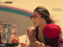 큰 엉덩이, 큰 가슴, 흑인, 흑갈색 머리, 음경, 그룹, 다른 인종간의, 타는