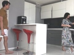 Desperate Brunette Housewife Takes Condom On My Boner