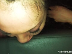 Asian hottie Asa Akira teases and takes it in the ass