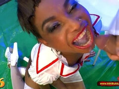 Mimi the Black Nurse is thirsty for Piss and Cum - 666Bukkake