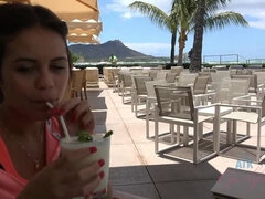 A happy Blair in Hawaii equals an instant creampie