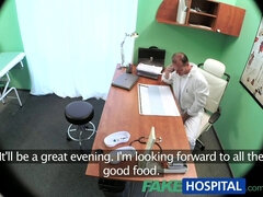 Hot redhead doctor gives her patient a hard dick to suck and fuck in fakehospital reality