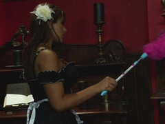 Flirtatious blond wife cheating her husband and getting ass fuck creampie