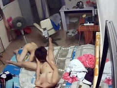 a husband humps his wife at home