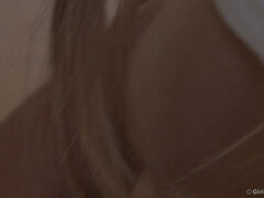 항문, 흑갈색 머리, 머리카락이 많은, 삽입, 오르가슴, 혼자