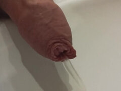 Morning Long Foreskin Pee Closeup