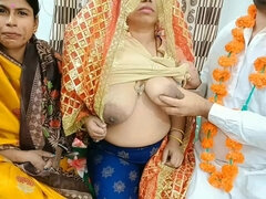 Indian Couple First Wedding Night Sex Enjoy with Mother in Law Threesome Sex