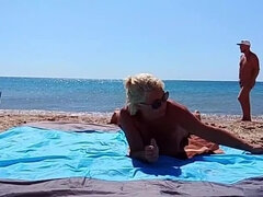 Crazyfamily 1970 Beach Fuck with Stranger - Big Tits MILF Rough Sex on Nude Beach