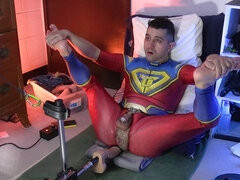 October 2023 Live Cam Show part 2 - Superhero Gets Machine-fucked!