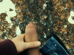 Piss with Erection and Quick After That Cumshot POV